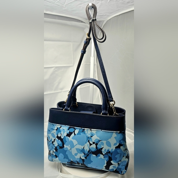 Michael Kors Hailee XS Crossbody Satchel in Navy Floral with Gold-tone Hardware - Picture 5 of 16